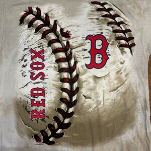 Liquid Blue Boston Red Sox MLB Beige Tie‎ Dye Baseball Graphic T Shirt Men's 2XL